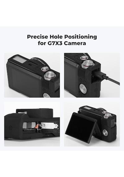 K&f Concept K&f Canon G7x Mark Iıı Uyumlu Silikon Kılıf + Ekran Koruyucu / Siyah Black