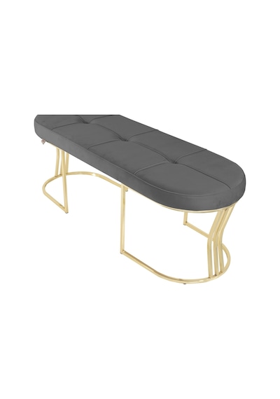 Viego Gold Collection- Gri Kapitoneli Chester Model Puf & Bench & Koltuk & Uzun Makyaj Puff & Yatak Ucu