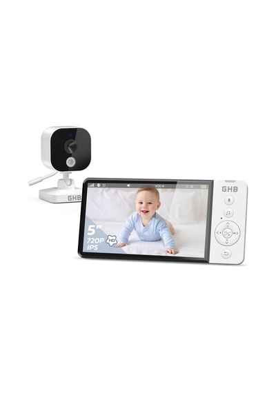 Ghb Abm700 Bebek Kameralı Monitör, 5" 720p Hd Ips Ekran, Gece Görüşü, Vox Modu, 5000mah Kamera Sistemi