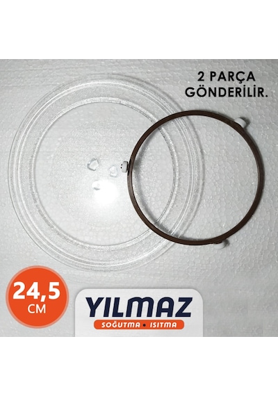 Mikrodalga Fırın Cam Tepsi Çentikli Tip (24,5Cm) Ve Döner Tablası - 499062813