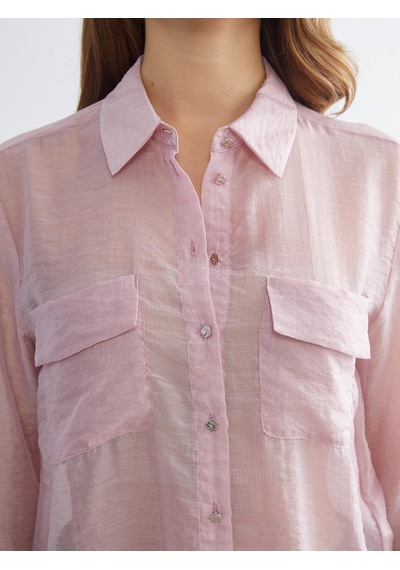 Lcwaıkıkı Classic Pembe Oversize Kadın Gömlek