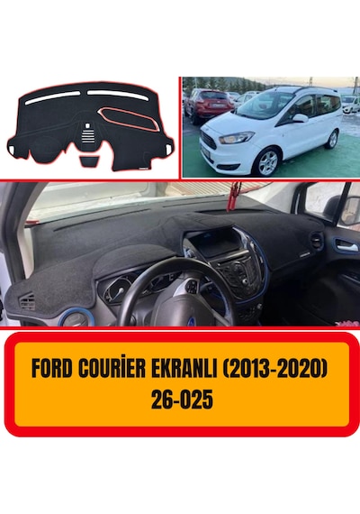 Ford Courier (2013-2020) Ekranlı ÖN GÖĞÜS / PANEL /  TORPİDO KORUMASI - KILIFI - HALISI