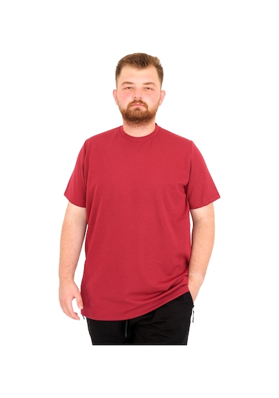 Mode Xl Büyük Beden Erkek T-shirt Bisiklet Yaka Dore U25034 Bordo Bordo