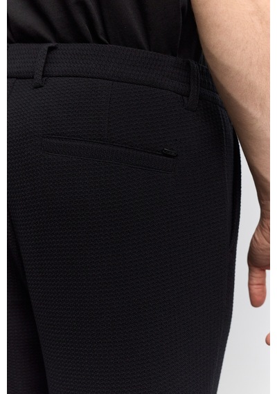 Avva Erkek Siyah Yanı Lastikli Gofreli Elastan Slim Fit Pantolon A62y3080