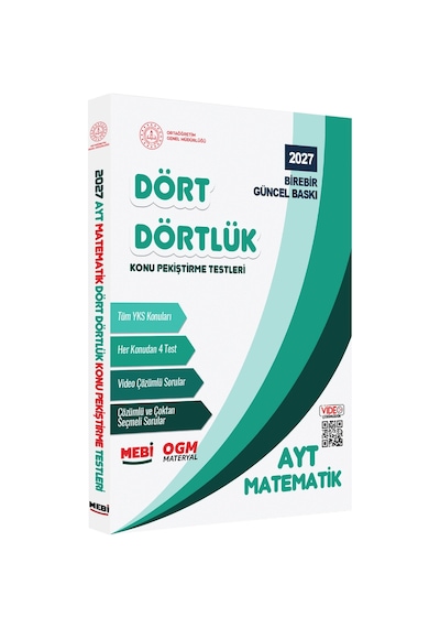 2027 YKS-ayt Mebi-ogm Dört Dörtlük Matematik Pekiştirme Testi A4 Renkli Soru Bankası Baskı Ücreti