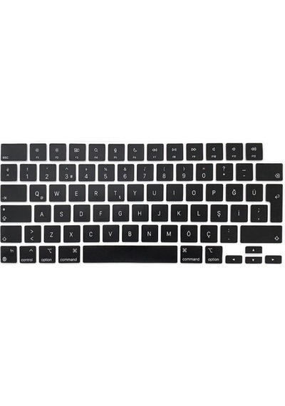 Arabulalaca Apple Macbook Uyumlu Air 15 Inç A3448 A3114 A3241 A2941 M2 / M3 / M4 / M5 Türkçe Q Silikon Klavye Koruyucu Siyah