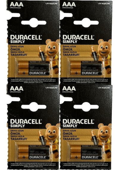 Duracell 1,5v Aaa Lr03/mn2400 İnce Pil Sekizli Paket