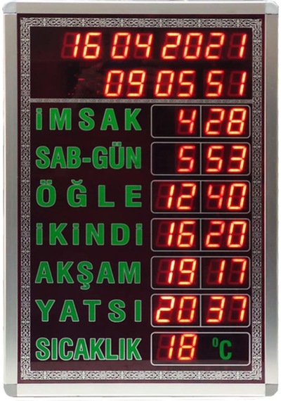 Elimkon Büyük Camii İmsakiye Yeşil Vakitmatik Ezan Okuma Özelliği
