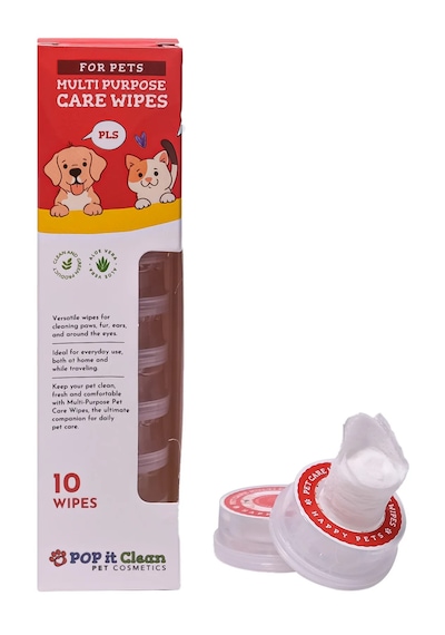 Popitclean Evcil Hayvan Kedi & Köpek Çok Amaçlı Bakım ve Temizleme Mendili