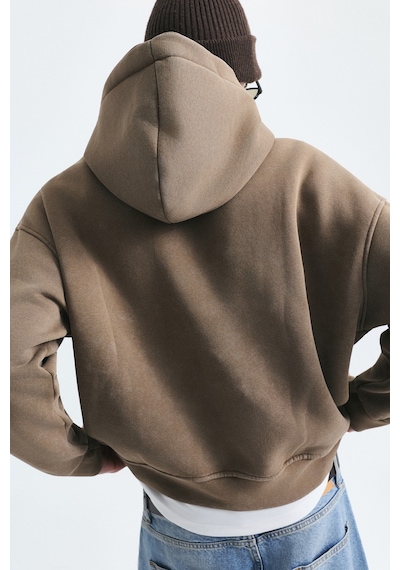 Vamos Boxy Fit Yama Detaylı Sweatshirt Vizon
