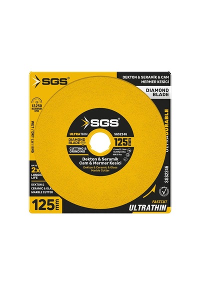 Sgs2246 Cam Dekton Seramik Mermer Porselen Elmas Kesici Taş 125 Mm