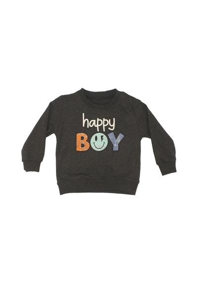 Bebegen Erkek Bebek Antrasit Gri Happy Boy Yazılı 2'li Takım Çok Renkli