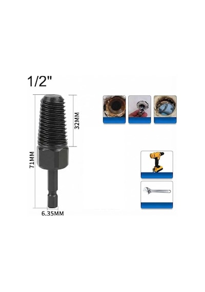 25 35 Mm 1/2 Matkap Uçlu Boru Çıkarıcı Matkapa Takılabilir Metal Boru Çıkartma Aparatı Kırık Hasarlı Borular İçin