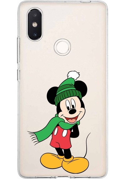 Xiaomi Mi 8 Se Uyumlu Kapak Mickey Mouse Tasarımlı Şeffaf Silikon Kılıf Şeffaf
