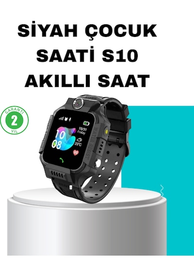 S10 Siyah Akıllı Çocuk Saati Konum Takip Ve Güvenlik Özellikli