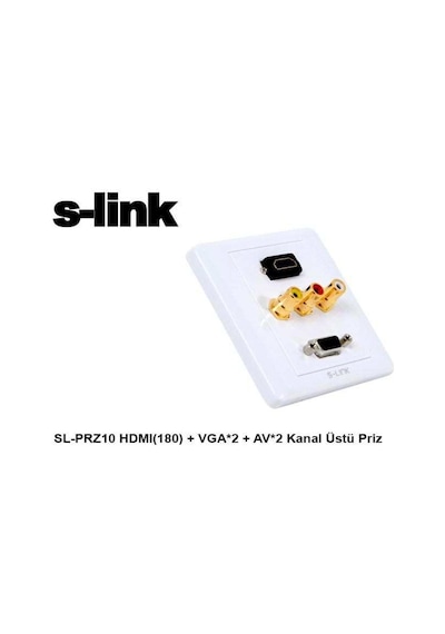 S-link Sl-Prz10 Hdmı180 + Vga-2 + Av-2 Kanal Üst Priz