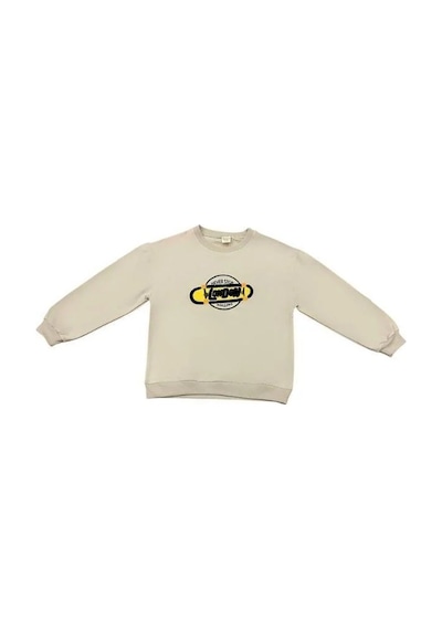 Zekids Erkek Çocuk London İşlemeli Sweatshirt-14233 Taş