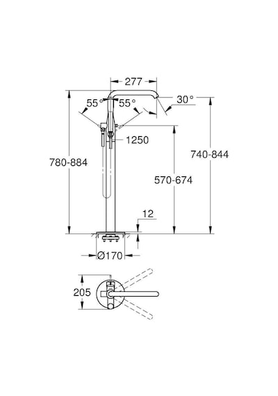 Grohe 25248gl1 Essence Yerden Küvet Bataryası Cool Sunrise Altın