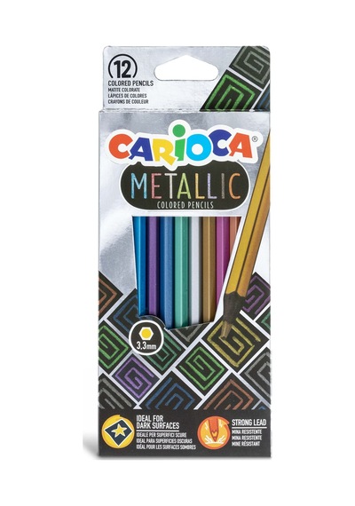 Carioca Metalik Kuru Boya 12'li 124-Pembe