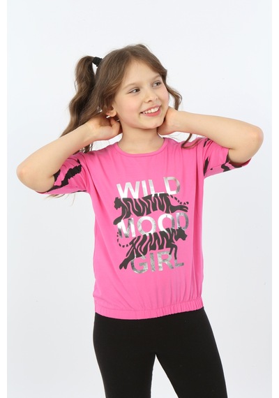 Toontoy Kids Toontoy Kız Çocuk Wild Wood Girl Baskılı Tişört Fuşya