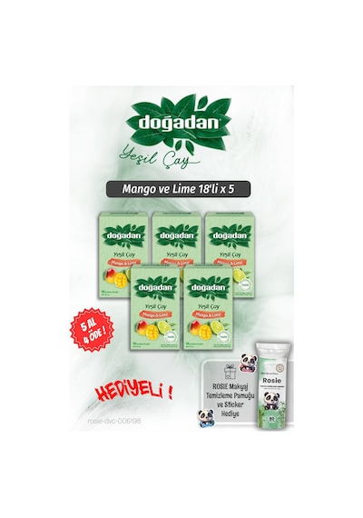 Doğadan 5 Al 4 Öde Mango Ve Lime 18'li Ve Rosie Pamuk Hediyeli
