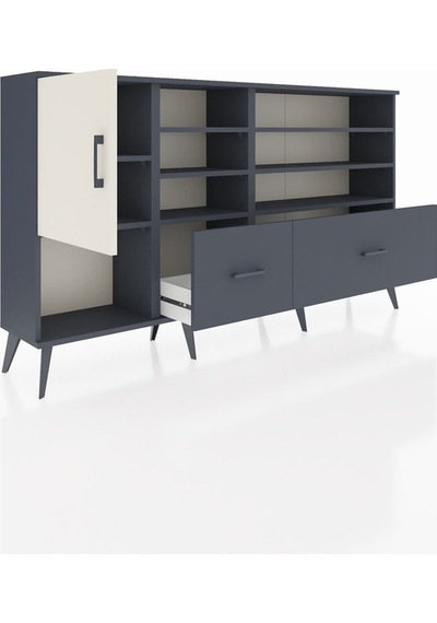 Arges Konsol 8 Raflı 2 Çekmeceli Tek Kapaklı 176x30x99 Antrasit-aytaşı/antrasit Aytası/antrasıt - Antrasıt Arges Konsol 8 Raflı 2 Çekmeceli Tek Kapaklı 176x30x99 Antrasit-aytaşı/antrasit Aytası/antrasıt - Antrasıt