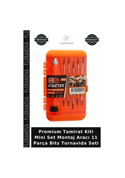 Premium Tamirat Kiti Mini Set Montaj Aracı 11 Parça Bits Tornavida Seti