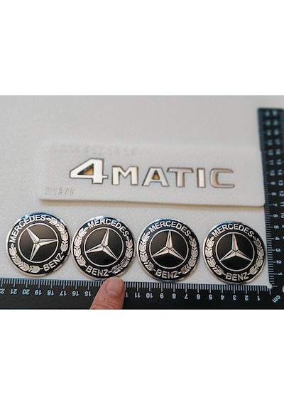 Glc43 Amg Uyumlu 4matıc Krom Bagaj Yazısı Ve Jant Arması Seti 3m 3d Abs
