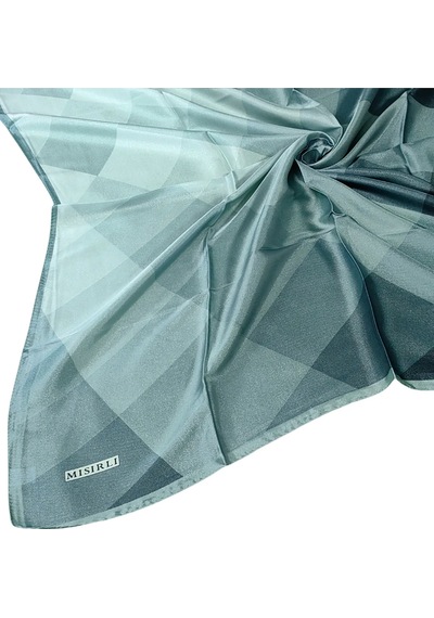 Mim Eşarp Mısırlı Eşarpları Emprime Sport Kristal Ekose Desenli Eşarp Yeşil