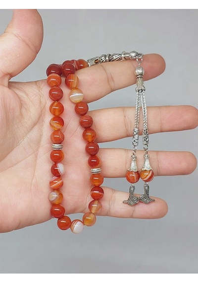 Yaşamtohumu Akik Taşı Tesbih 33'Lük 8 MM 51654