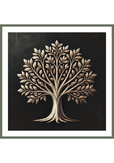 Bezos Bronz Ağaç Kanvas Tablo 60x60cm Bezos1