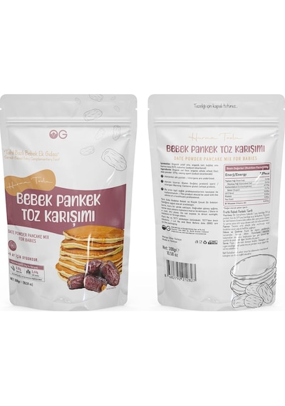 OG natural Hurma Tozlu Bebek Pankek Toz Karışımı 300 Gr +8 Ay