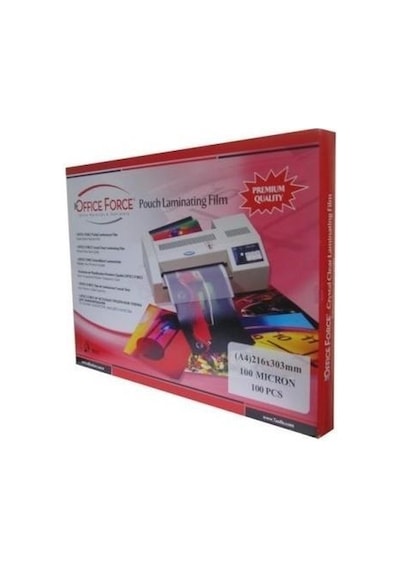 Office Force 100 Mic.a4 216x303 Parlak Laminasyon Filmi 100 Lü