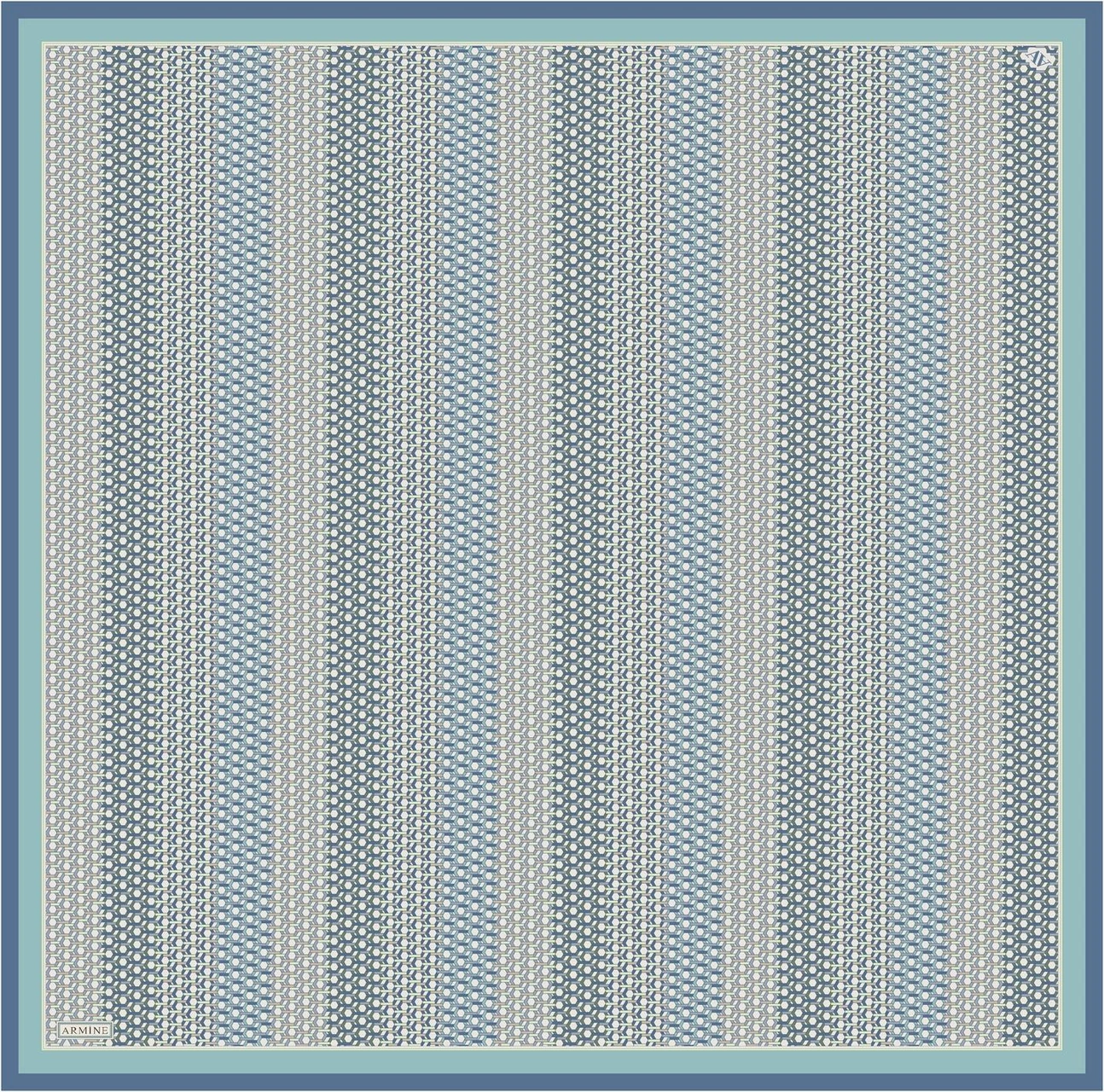Armine Klasik Desenli Saf İpek Twill Eşarp 9319d 50 Yeşil