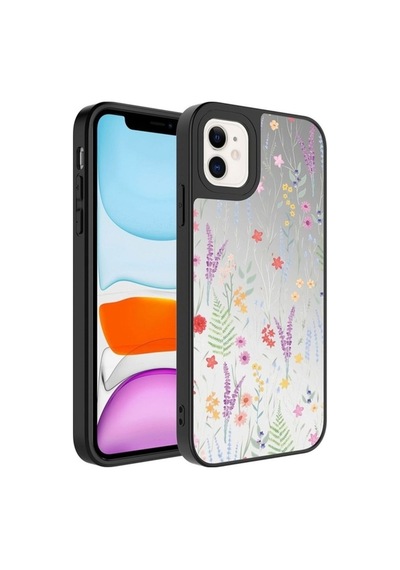 Apple Uyumlu iPhone 12 Kılıf Aynalı Desenli Kamera Korumalı Parlak Zore Mirror Kapak Dallar