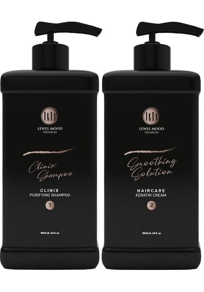 Lewel Mood Premium Smoothing Solution Keratin Cream Düzleştirici Bakım Clinix  Şampuan 1000 Ml Set