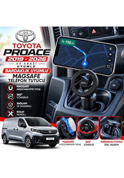 Toyota Proace 2019-2025 Ve Arası Uyumlu Araç Içi Premium Telefon Tutucu - Araba Telefon Tutacağı Havalandırma Için