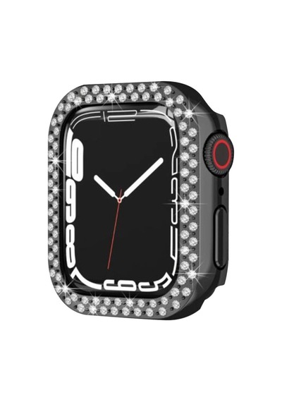 Apple Watch Uyumlu   42mm Taşlı Kasa - Siyah
