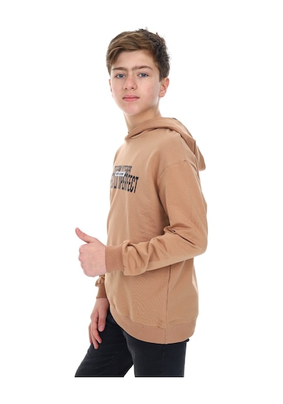 Toontoy Kids Toontoy Erkek Çocuk Oversize Kapüşonlu Hafif Düşük Omuz Baskılı Sweatshirt - 2 İplik Kahverengi Toontoy Kids Toontoy Erkek Çocuk Oversize Kapüşonlu Hafif Düşük Omuz Baskılı Sweatshirt - 2 İplik Kahverengi
