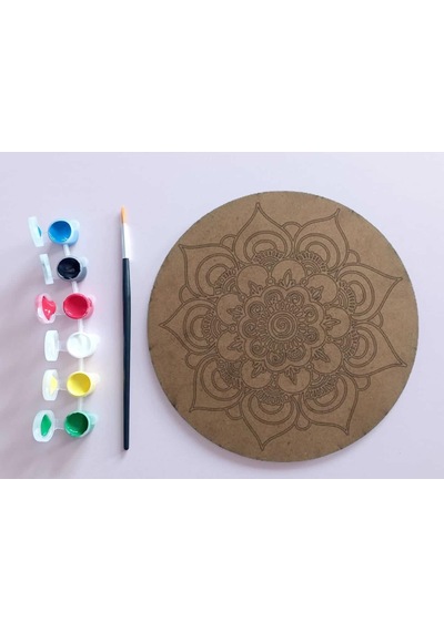 Ahşap Mandala 20x20 Cm Daire Mdf Üzerine Uv Baskı Modeller- Desenli3 Mandala Set Boyama