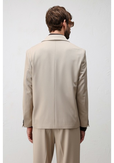 Antioch Relax Fit Kruvaze Erkek Blazer Ceket Bej