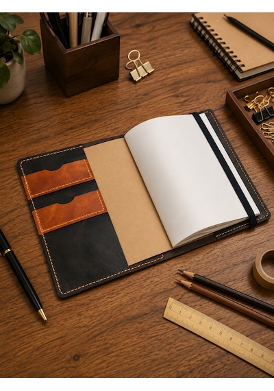 Bilikolik Hakiki Deri A5 Defter Kılıfı, El Yapımı, Telefon Cepli Ajanda Organizer, Defter Ve Kalem Dahil Koyu Kahve - Turuncu Bilikolik Hakiki Deri A5 Defter Kılıfı, El Yapımı, Telefon Cepli Ajanda Organizer, Defter Ve Kalem Dahil Koyu Kahve - Turuncu