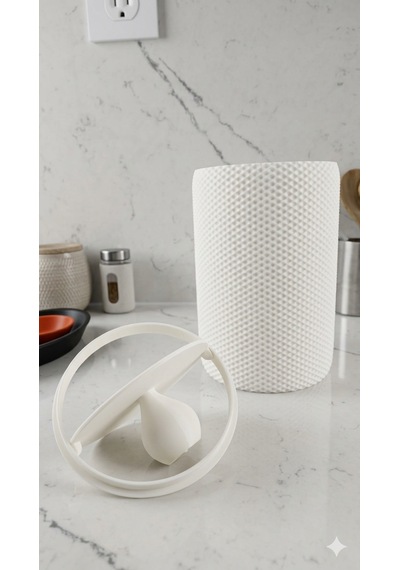 Modern Geometrik Dokulu Döner Kapaklı Masaüstü Çöp Kutusu- 18 Cm Beyaz