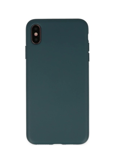 Apple Uyumlu iPhone Xs Max Kılıf Nano İçi Kadife Silikon - Koyu Yeşil 0.2M-Çok Renkli