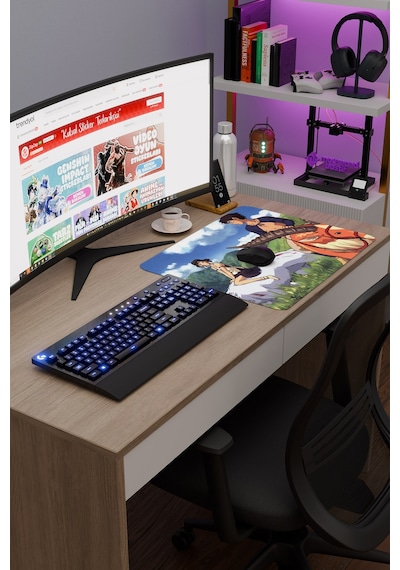 Mononoke Hime Anime V2 - 48x40 Xl Gaming Kauçuk Kaymaz Taban Mouse Pad Fare Altlığı