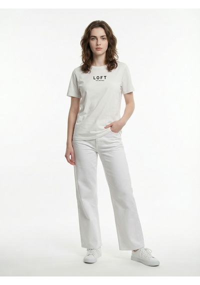 LOFT Regular Fit Kadın Tshirt K.kol Lf2042216 Q1.v1 Beyaz