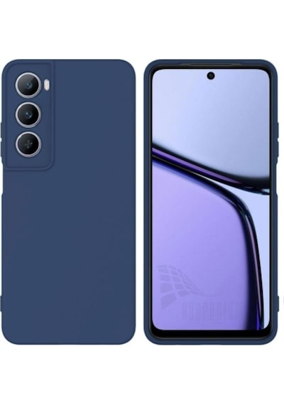 Realme C75 Uyumlu Silikon Kılıf - Kamera Korumalı Esnek Pastel Renk Kapak - Lacivert