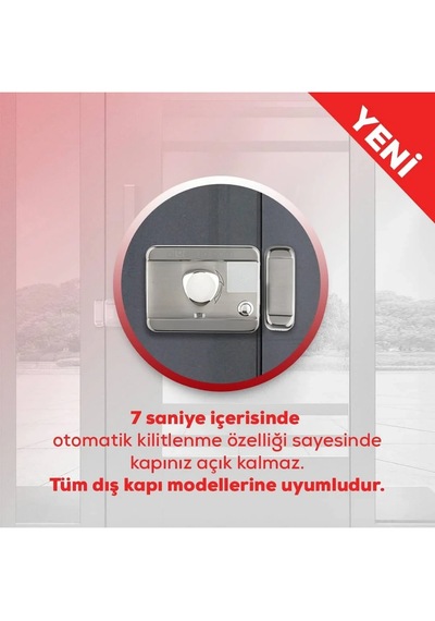 Tecimm Apartman Dış Kapı Giriş Kapısı Kilit Motorlu Sessiz Otomat 15 Adet Boncuk Kapı Kilidi