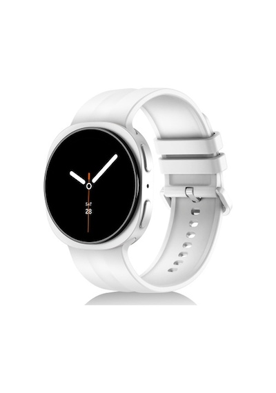 Samsung Galaxy Watch 9 40mm Uyumlu Krd-159 22mm Silikon Kordon - Beyaz