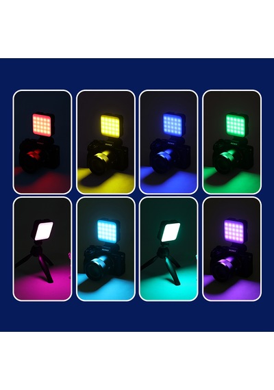 Jmary Fm-69rgb Rgb Led Telefon-kamera Üstü Pilli Aydınlatma Işığı Siyah